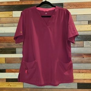 Carhartt wine colored scrub top. Size XL.